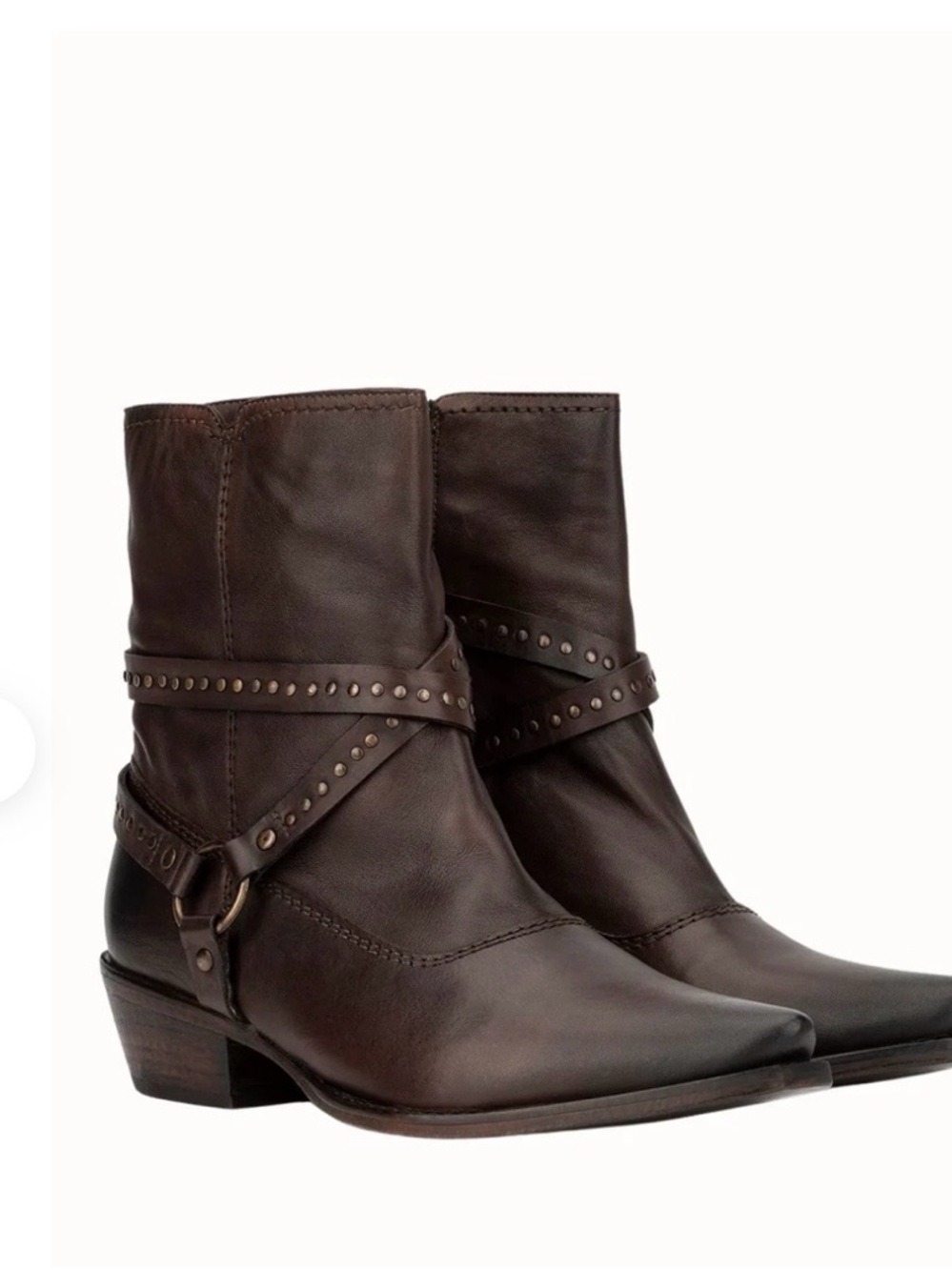 Vintage Foundary Alissa Studded Dark Brown Leather boots Sz 8